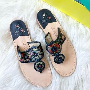 Jack Rogers Midnight Floral Sandals